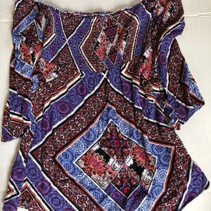 Elastic Stretch Funky  Patterned Top